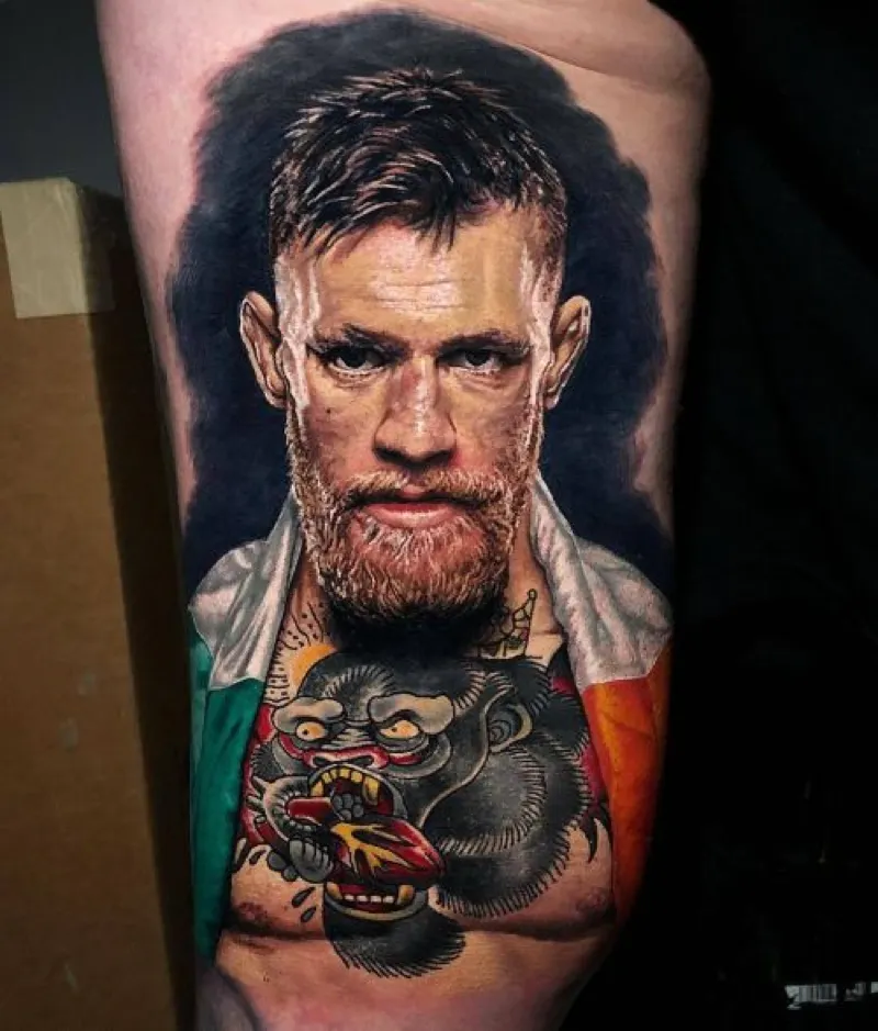 connor mcgregor realistic style tattoo