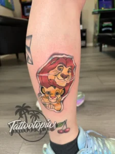 courtney cartoon mufasa simba lion king sticker tattoo