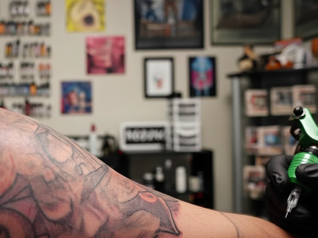 tattootopia tattoo coverup closeup new ink over old denham springs