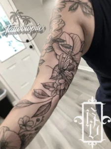 floral arm tattoo roger cazares tattootopia