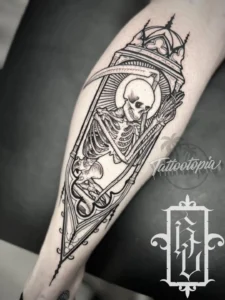 skeleton grim reaper tattoo roger cazares tattootopia