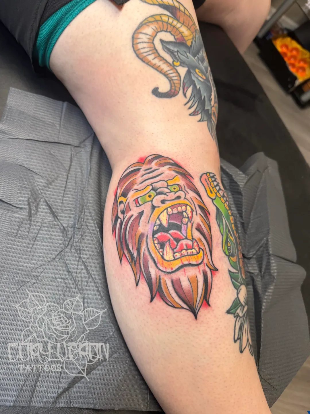 american traditional sasquatch cory tattootopia