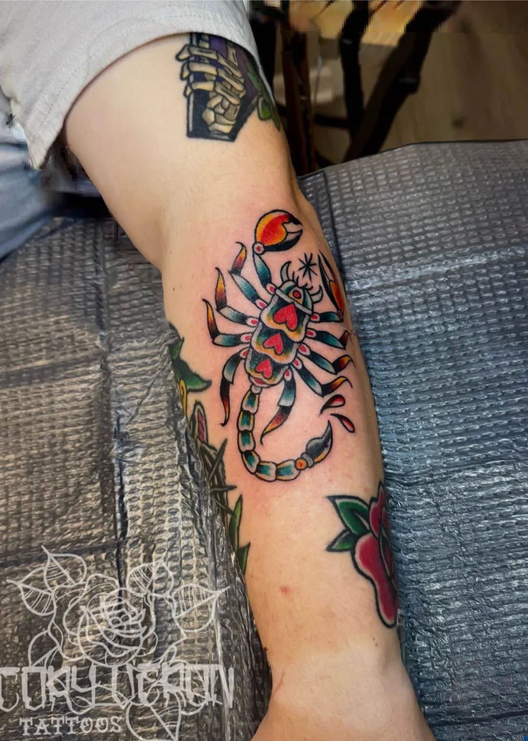 american traditional scorpion cory veron tattootopia