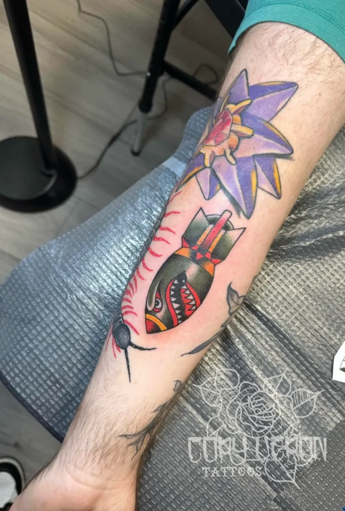 american traditional wwii bomber cory veron tattootopia