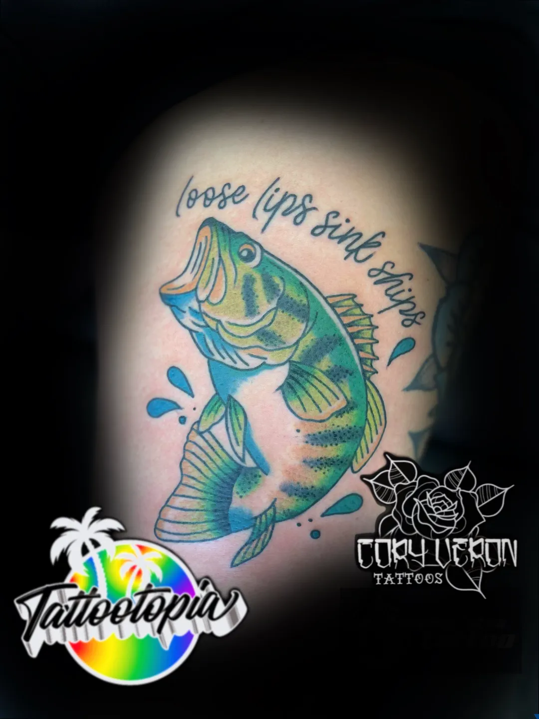 bass fish loose lips sink ships traditional tattoo cory veron tattootopia