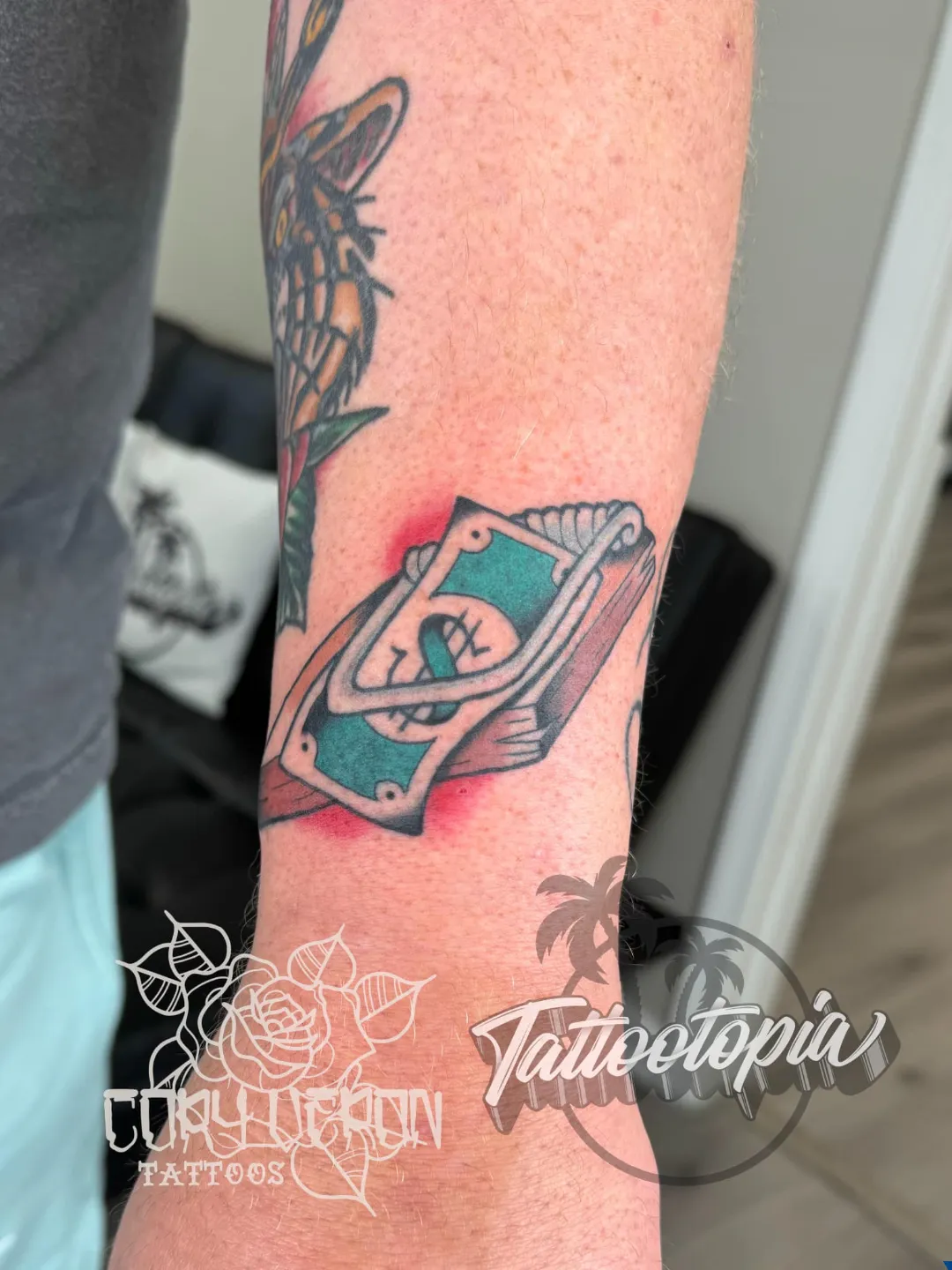 black and gray greek statue warrior sleeve arm tattoo cory veron tattootopia