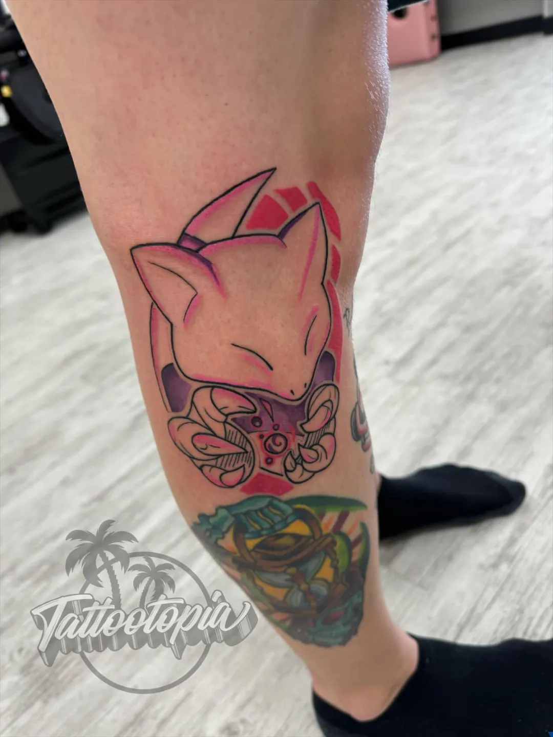 black and gray moth geometric be kind script arm tattoo cory veron tattootopia