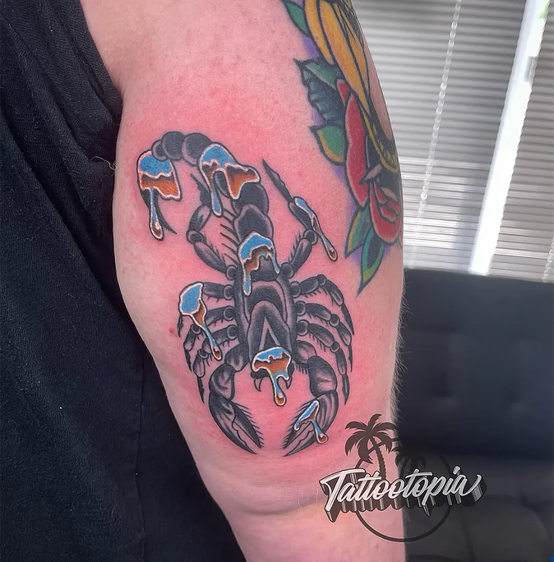 black and gray rose floral sleeve shoulder tattoo cory veron tattootopia