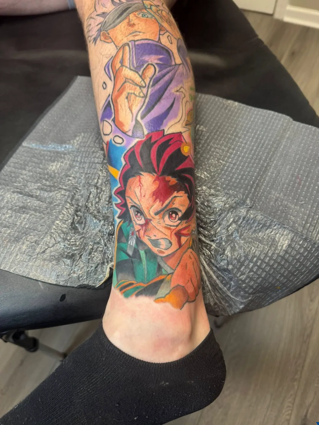 black and gray skull roses sleeve completed v8 arm tattoo cory veron tattootopia