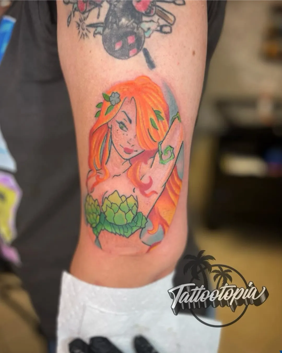 black and gray skull sleeve forearm tattoo cory veron tattootopia