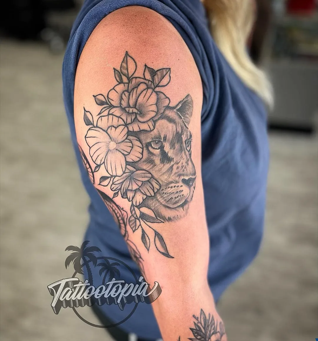 black and gray skull snake sleeve arm tattoo cory veron tattootopia