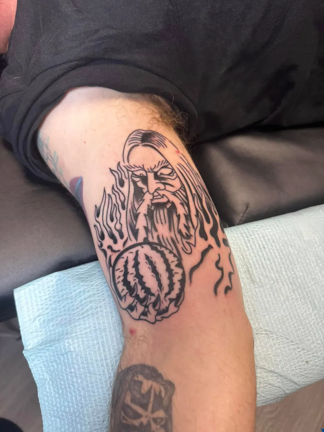 black and gray woman portrait lion headdress sleeve v2 cory veron tattootopia