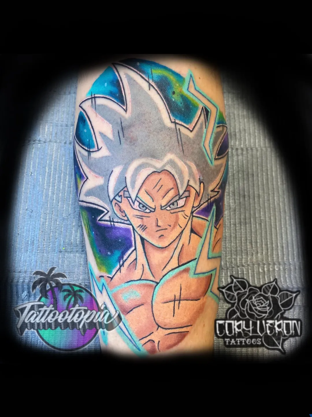 color anime character electric aura tattoo cory veron tattootopia