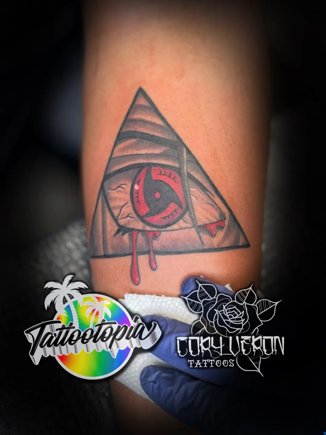illuminati eye pyramid bleeding eye tattoo cory veron tattootopia