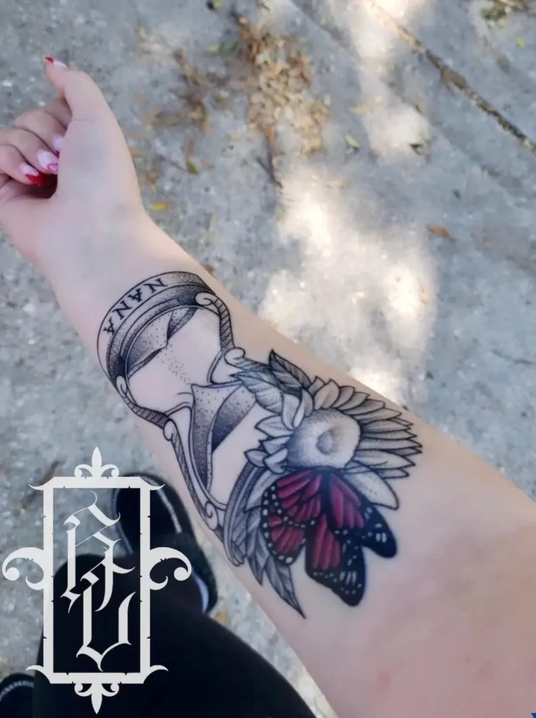nana hourglass memorial tattoo roger tattootopia