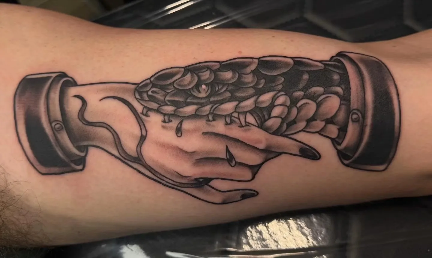 black and gray armored hands forearm tattoo josh lockhart tattootopia